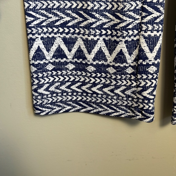 Women's‎ Aztec Pull On Lightweight Wide Leg Palazzo Pants Blue/White Festival - Picture 2 of 11